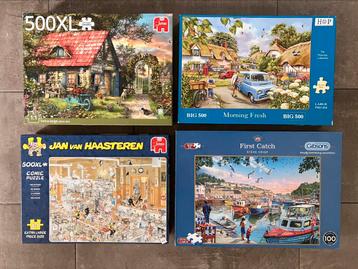 4 legpuzzels XL stukjes - grote stukjes oa Gibson / JvH beschikbaar voor biedingen
