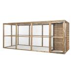 Volière Koen met een sluis van gaas en nachthok, Ophalen of Verzenden, Nieuw, Hout, Volière