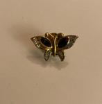 Vintage goudkleur strass kristallen broche vlinder pin speld, Goud, Overige materialen, Minder dan 4 cm, Ophalen of Verzenden