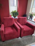 Fauteuil / stoel 2x rood, Ophalen, Gebruikt, 75 tot 100 cm, Stof