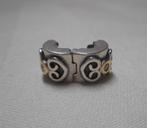 Zilveren Pandora Clip bedel met 14 kt goud en diamant nr.659, Verzenden, Pandora, Zo goed als nieuw, 1 bedel