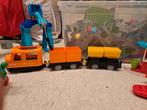 Grote bak Duplo met Trein, spoorbaan & Hijskraan, Ophalen, Gebruikt, Losse stenen, Duplo