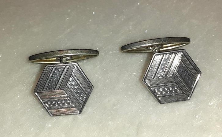 manchetknopen zilver blokje '50 DIAL, Sieraden, Tassen en Uiterlijk, Manchetknopen, Nieuw, Zilver, Verzenden