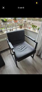 GRATIS - zwarte fauteuil, Ophalen, Gebruikt, Minder dan 75 cm, Leer