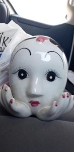 Head vase Hoofd Vaasje Lady Head Geisha Japan Style Vintage, Antiek en Kunst, Antiek | Keramiek en Aardewerk, Ophalen of Verzenden