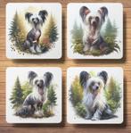 Chinese Naakthond Bos onderzetters met houder, Ophalen of Verzenden, Nieuw, Glas of Kopje