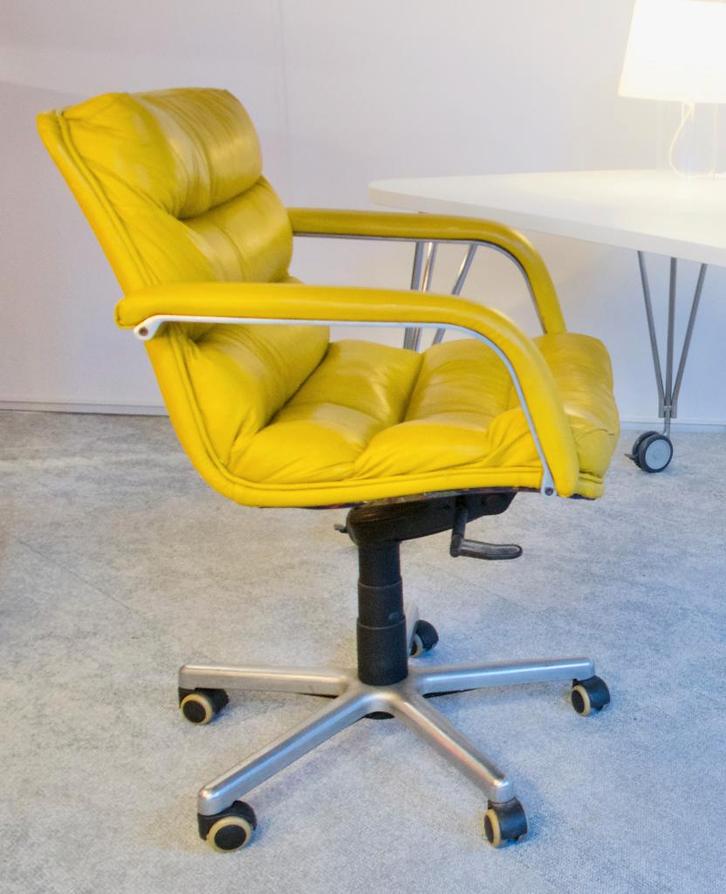bureaustoel Channel Artifort unieke uitvoering 70s 80s, Huis en Inrichting, Bureaustoelen, Gebruikt, Bureaustoel, Geel, Ophalen