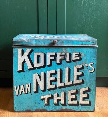 Brocante oud winkelblik Van Nelle koffie en thee beschikbaar voor biedingen