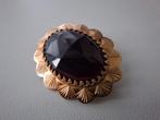 Gouden broche met granaat, Ophalen of Verzenden, Goud, Broche, Met edelsteen