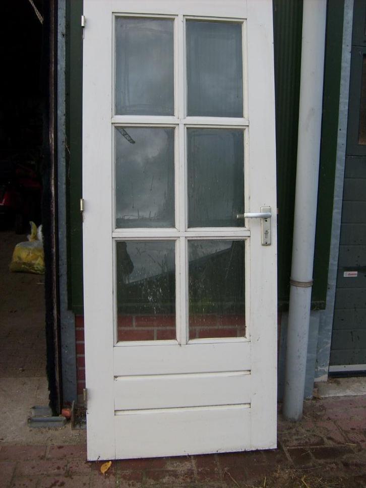 voordeur buitendeur binnendeur-met glas, Doe-het-zelf en Verbouw, Deuren en Horren, Gebruikt, Buitendeur, 200 tot 215 cm, 80 tot 100 cm