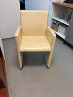 6 creme leren eetkamerstoelen, Ophalen, Leer, Zo goed als nieuw, Modern