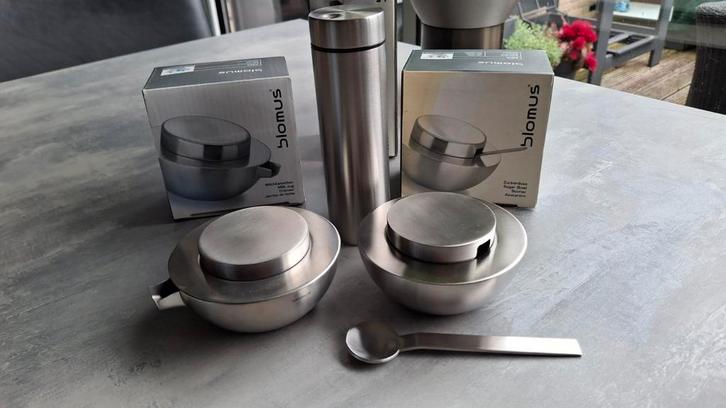Blomus Set: Melkkan, Suikerpot & suikerstrooier, Huis en Inrichting, Keuken | Keukenbenodigdheden, Nieuw, Ophalen of Verzenden