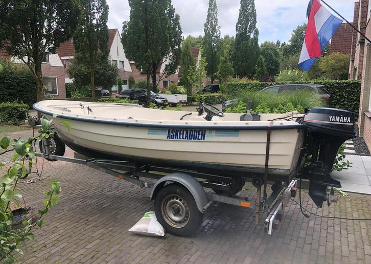 Askeladden 14-2210 Consoleboot 9.9PK - Kanteltrailer, Watersport en Boten, Vis- en Consoleboten, Gebruikt, 10 tot 30 pk, 3 tot 6 meter