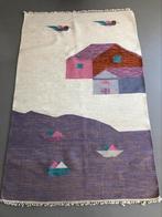 Vintage vloerkleeed, wollen rollakan uit Zweden, beachhouse, Scandinavisch design, maritiem, beachhouse, zee, vakantiehuis, Geen
