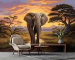 Fotobehang / Behang - Olifant op de Savanne, Fotobehangkoning.nl, Verzenden, Hoogeveen, Oranje
