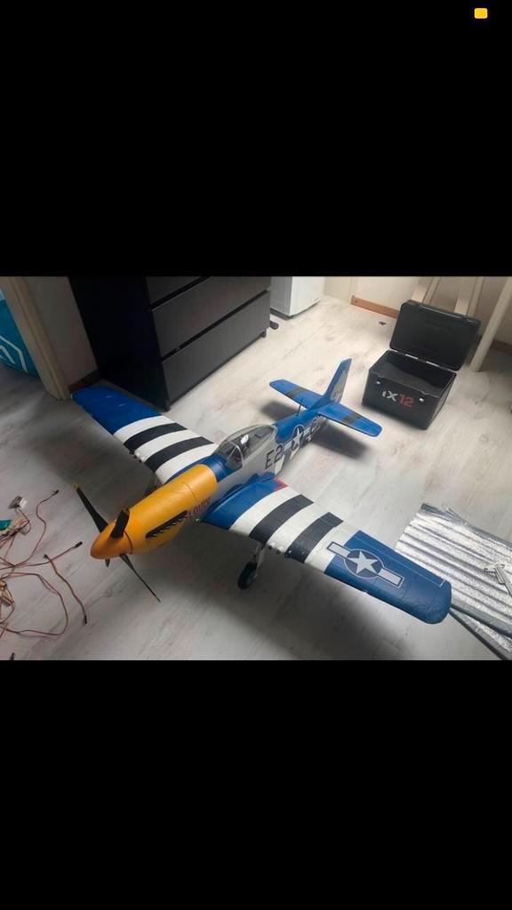 Prijsverlaging!flite P51 Mustang 1.5 (Heeft schade gehad), Hobby en Vrije tijd, Modelbouw | Radiografisch | Vliegtuigen, Gebruikt