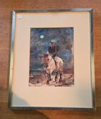 Jan Groenestein Ruiter bij maanlicht aquarel, Ophalen