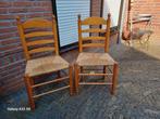 4 stoelen met rieten bekleding, Huis en Inrichting, Stoelen, Ophalen of Verzenden, Gebruikt, Hout, Twee