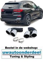 Uitlaat Sierstuk Dubbel Rond RVS Voor BMW X5 G05 M Pack 40i, Ophalen of Verzenden