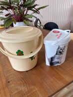 10 ltr emmer met deksel en klein (voer)-emmertje, Ophalen, Gebruikt, Kunststof, Met deksel