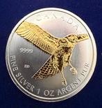 1oz Zilveren Munt Gold Plated Canada 2015, Postzegels en Munten, Edelmetalen en Baren, Verzenden, Zilver