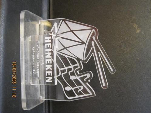 heineken trofee plexiglas 10/4,5/8,5 cm (350), Verzamelen, Biermerken, Zo goed als nieuw, Overige typen, Heineken, Ophalen of Verzenden
