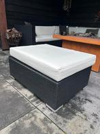 Tafel/voetenbank wicker zwart, Ophalen, Gebruikt