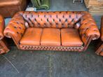 Chesterfield 3+2+1 zit bankstel bruin leer + BEZORGING!!!!, Huis en Inrichting, Banken | Bankstellen, Gebruikt, ., Chesterfield