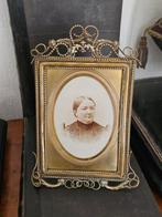 Zeer aparte antieke FOTOLIJST/ fotolijstje ovaal passepartou, Antiek en Kunst, Ophalen of Verzenden