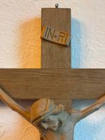 Antiek  Kruisbeeld met INRI Opschrift 35/20cm, Antiek en Kunst, Antiek | Religie, Ophalen of Verzenden