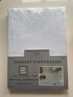 Damast Tafelkleed Tafellaken wit met design, Ophalen of Verzenden, Nieuw, Rechthoek