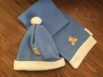 Damart blauwe wit teddy muts met pompon en sjaal maat 104, Kinderen en Baby's, Kinderkleding | Mutsen, Sjaals en Handschoenen