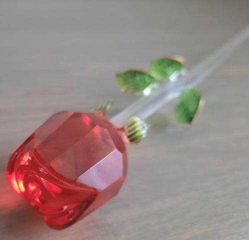glazen roos, Antiek en Kunst, Antiek | Glas en Kristal, Ophalen of Verzenden