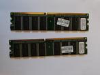 2x 512MB DDR-400 RAM Geheugen, Computers en Software, RAM geheugen, Ophalen of Verzenden, DDR, Desktop, Gebruikt