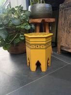 Marokkaans handbeschilderd zuiltje pilaar hout oosters, Huis en Inrichting, Woonaccessoires | Zuilen en Pilaren, Verburgt Vintage