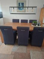 Massief eiken eettafel, Ophalen, Gebruikt, Eikenhout, 200 cm of meer