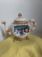 13218) mooie oude theepot met kersttafereel en verlichting, Ophalen of Verzenden