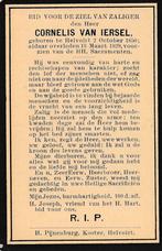 Iersel Cornelis 1850 Helvoirt 1920 Helvoirt, Verzamelen, Ophalen of Verzenden, Bidprentje