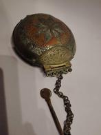 Ceylon Betel Lime Paste Box of copper, brass and silver, Ophalen of Verzenden