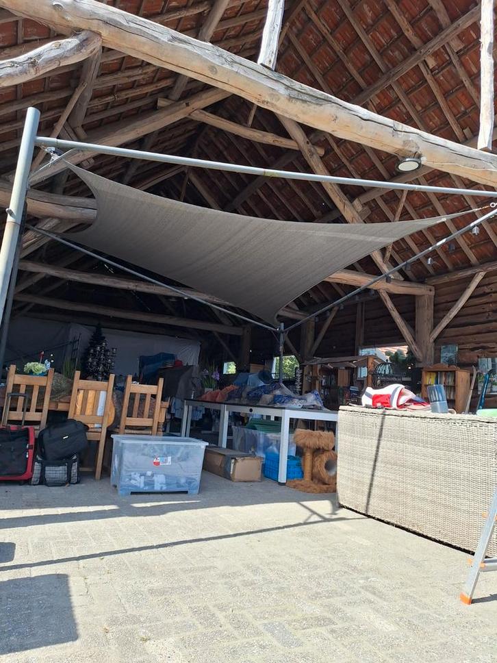 Coolfit Schaduwdoek met Buizenframe., Tuin en Terras, Schaduwdoeken, Zo goed als nieuw, Ophalen