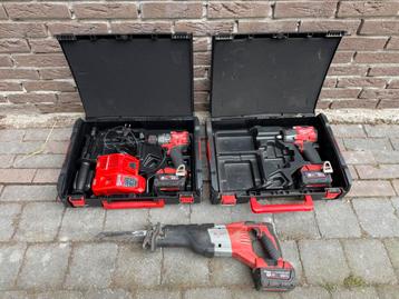 Milwaukee accu set, Slagmoer, Accuboor, Reciprozaag beschikbaar voor biedingen