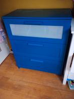 Mooie blauwe ladekast, Huis en Inrichting, Kasten | Ladekasten, Ophalen, Gebruikt, 50 tot 100 cm, 3 of 4 laden