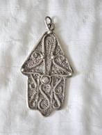 Zilveren hanger, hand van Fatima + zilveren ketting 835, Sieraden, Tassen en Uiterlijk, Kettinghangers, Zo goed als nieuw, Zilver