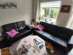 Leren banken set - 2 en 3 zits en een fauteuil, Ophalen, Gebruikt, Rechte bank, Modern