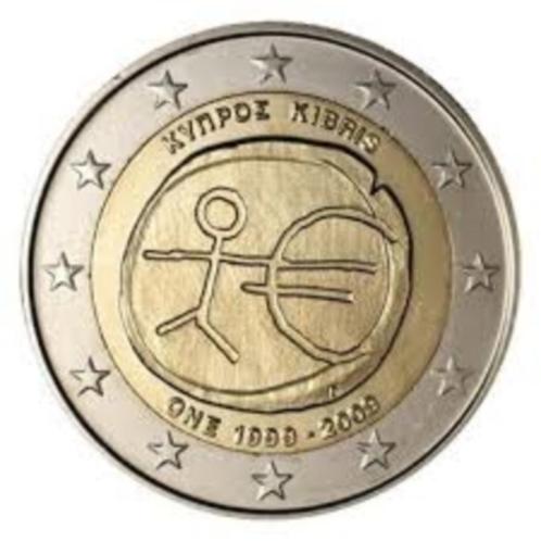 2 Euro Cyprus 2009 -10 jaar EMU - UNC, Postzegels en Munten, Munten | Europa | Euromunten, Losse munt, 2 euro, Cyprus, Verzenden