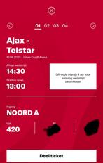 Ajax - Telstar: 2, 3 4 naast elkaar kaartjes, Tickets en Kaartjes, Twee personen