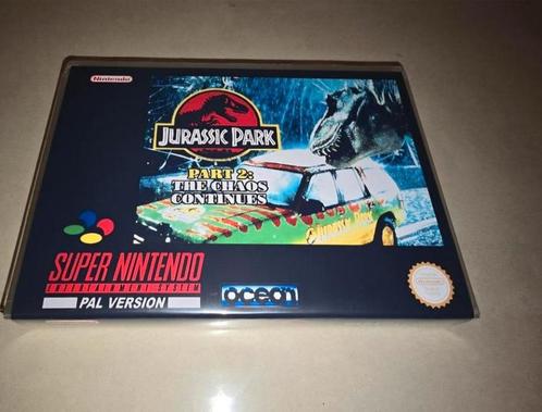 Jurassic Park Part 2: The Chaos Continues SNES Game Case, Spelcomputers en Games, Games | Nintendo Super NES, Zo goed als nieuw