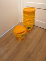 10 ronde emmers geel met deksel, Huis en Inrichting, Emmers, Ophalen, Zo goed als nieuw, Kunststof, Met deksel