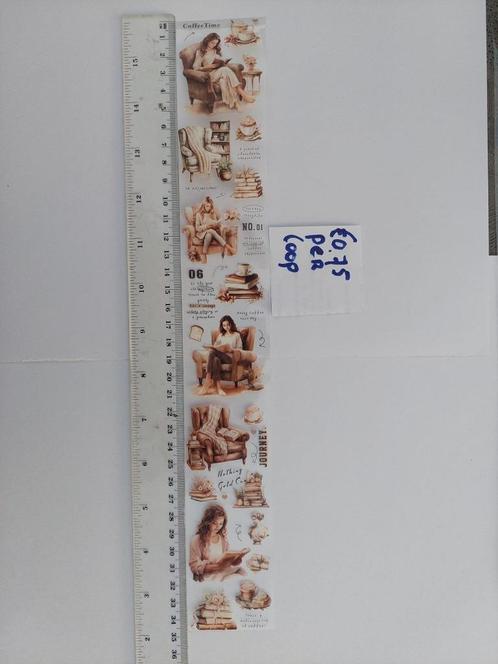 Pettape Reading Brown, Hobby en Vrije tijd, Scrapbooking, Nieuw, Versiering of Embellishment, Ophalen
