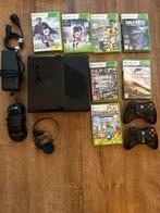 Xbox 360 Slim met 2 controllers, games en headset, Spelcomputers en Games, Spelcomputers | Xbox 360, Verzenden, Met 2 controllers